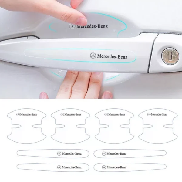 8Pcs Car Door Handle Scratch Protector Film for Mercedes Benz