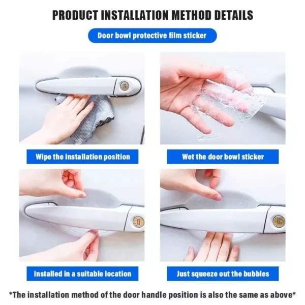 8Pcs Car Door Handle Scratch Protector Film for Mercedes Benz - Image 5