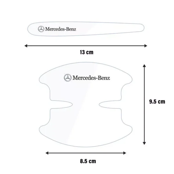 8Pcs Car Door Handle Scratch Protector Film for Mercedes Benz - Image 6