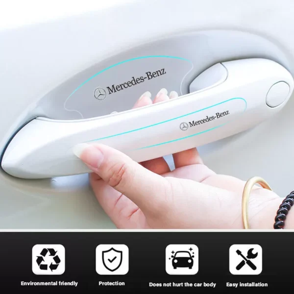 8Pcs Car Door Handle Scratch Protector Film for Mercedes Benz - Image 7